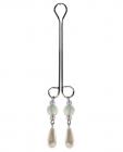Clit Clamp Double Loop with Pearl & Purple Beads Sex Toy Product