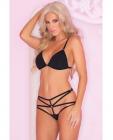 Pink Lipstick Bound Bra & Panty Black S/M Sex Toy Product