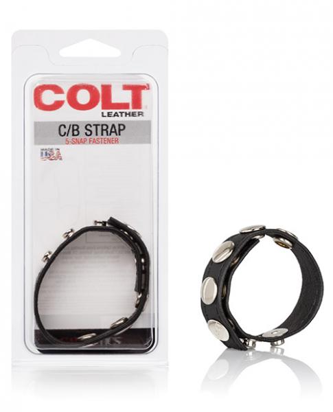 Colt Leather Cock Ball Strap 5 Snap Fastener Black Sex Toy Product