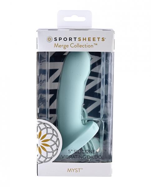 Sportsheets Myst 5" Vibrating Silicone Dildo – Blue