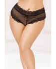 High Waist Panty Lace-Up Back Black 1X/2X Sex Toy Product