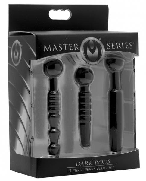 Dark Rods 3 Piece Silicone Penis Plug Set Black Sex Toy Product