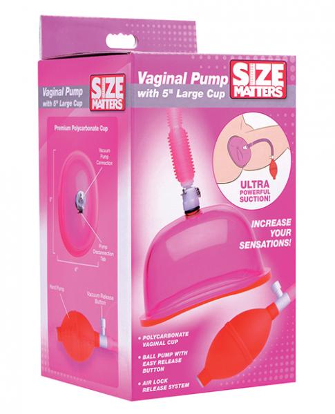Size Matters Vaginal Pump Large 5 Inches Cup Pink Sex Toy Product