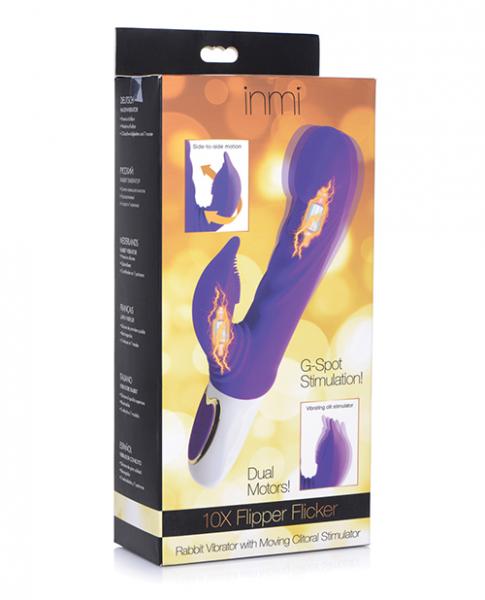 Inmi 10x Flipper Flicker Rabbit Wmoving Clit Stimulator – Purple