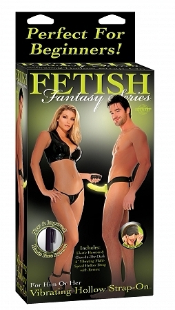 Fetish Fantasy Vibrating Hollow Strap-On Glow in the Dark Image 3