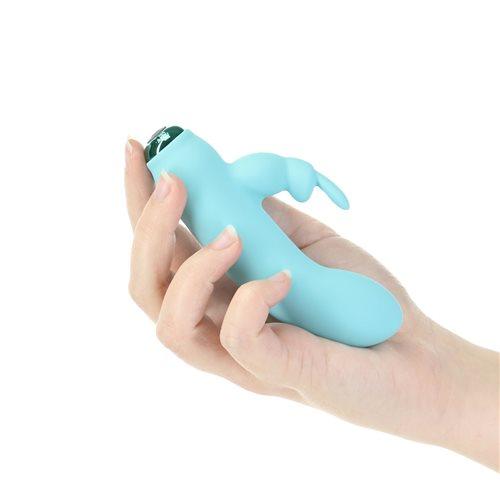 Power Bullet Alices Bunny 4in 10 Function Bullet Teal Sex Toy Product