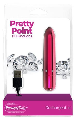 Power Bullet Pretty Point 4in 10 Function Bullet Pink Sex Toy Product