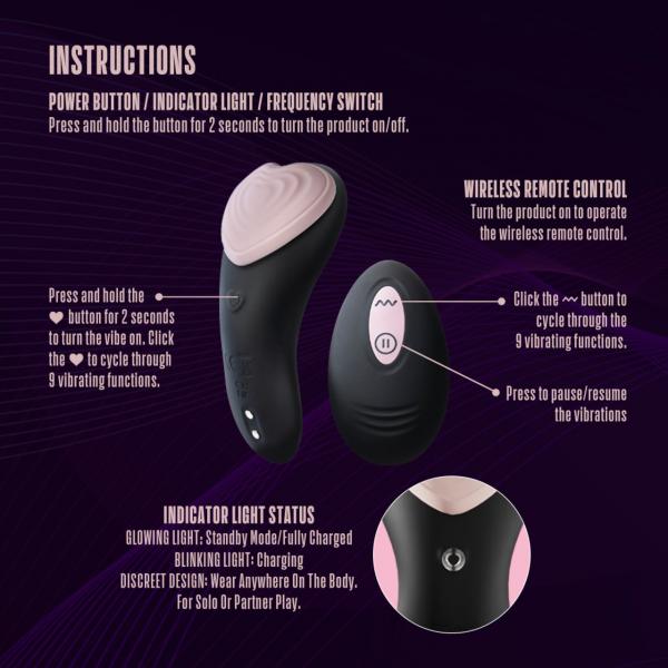 Temptasia Heartbeat Panty Vibe W/ Remote Pink Sex Toy Product