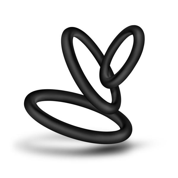 Performance VS4 Pure Premium Silicone Cockring Set Black Sex Toy Product