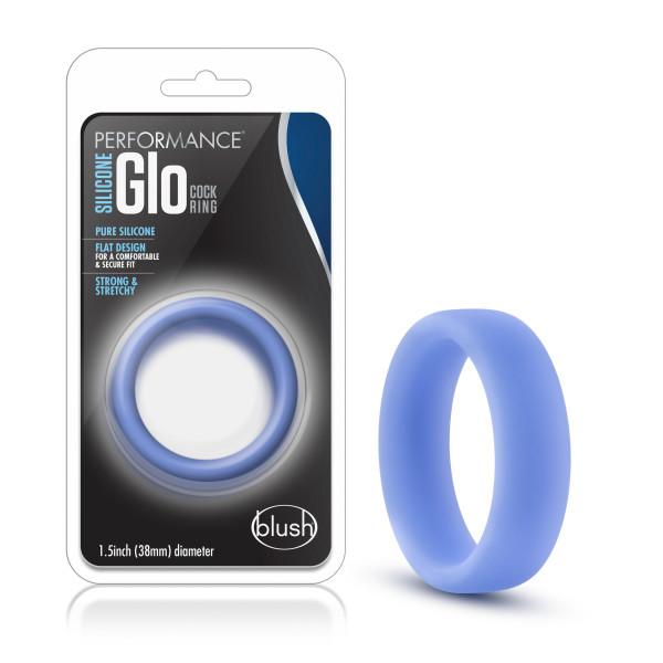 Performance Silicone Glo Cock Ring Blue Glow Image 4
