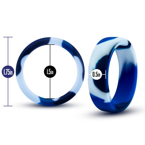 Performance Silicone Camo Cock Ring Blue Camoflauge Image 3