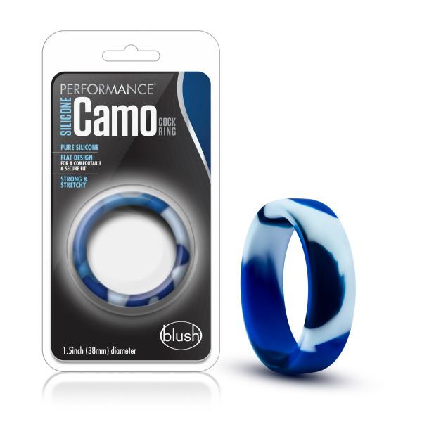 Performance Silicone Camo Cock Ring Blue Camoflauge Image 4