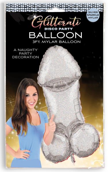 Glitterati Disco Party 3 Ft. Mylar Penis Balloon
