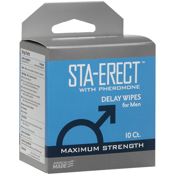 Sta-Erect Delay Wipes with Pheromone 10 Pack Sex Toy Product