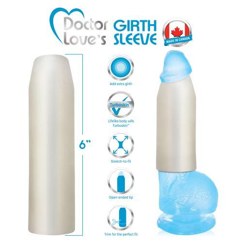 Girth Sleeve 2 inches Extra Girth 7 inches Trim to fit Clear Sex Toy Product