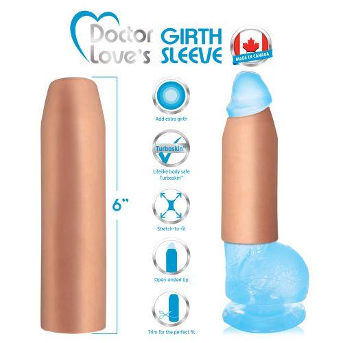 Girth Sleeve 2 inches Extra Girth Beige 7 inches Trim to fit Sex Toy Product