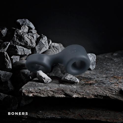 Boners Cock Ring & Ball Stretcher Gray Sex Toy Product