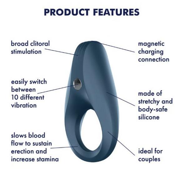 Satisfyer Rings Plus Vibration Tear Drop Blue by Satisfyer Men, alternate view