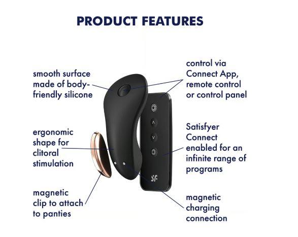 Satisfyer Little Secret Panty Vibrator - Black, alternate view