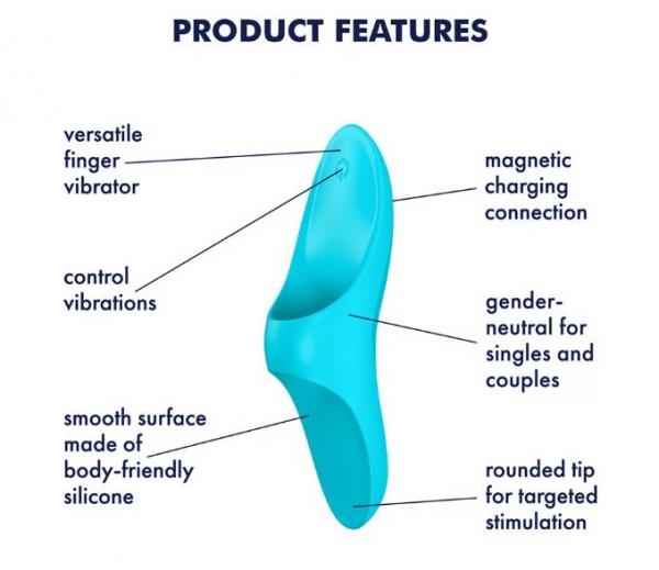 Satisfyer Teaser Finger Vibrator - Light Blue, alternate view