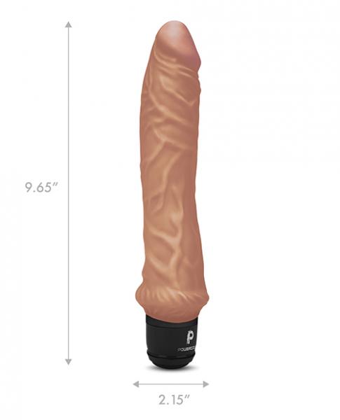 Powercocks 8in Girthy Vibrator Mocha Sex Toy Product