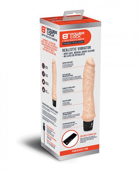 Powercocks 8in Girthy Vibrator Nude Sex Toy Product