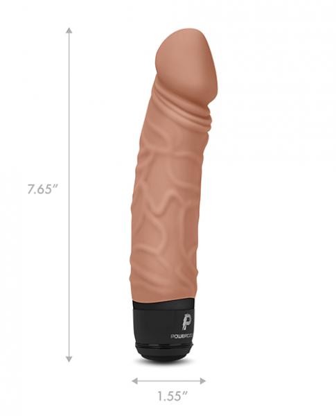 Powercocks 6.5in Vibrator Mocha Sex Toy Product