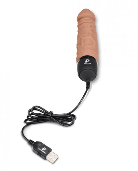 Powercocks 6.5in Vibrator Mocha Sex Toy Product