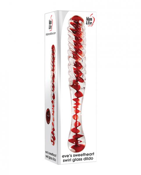 Adam & Eve Eve's Sweetheart Swirl Glass Dildo