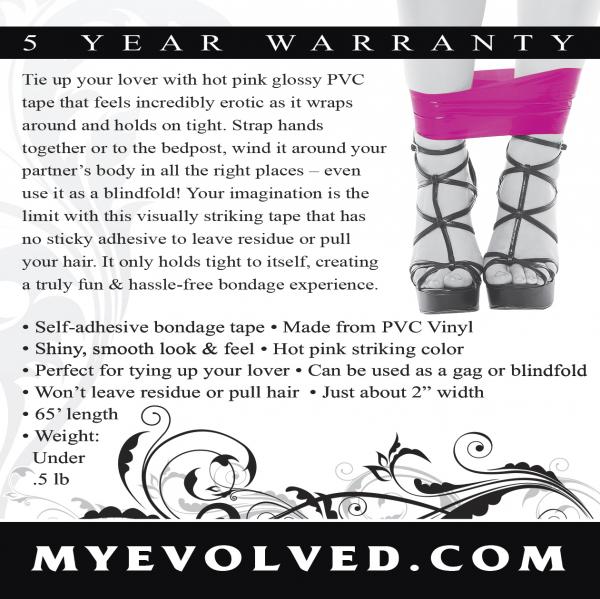 Evolved Bondage Tape Pink 65 Ft Sex Toy Product