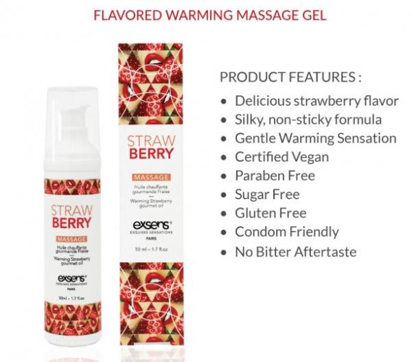 Exsens Of Paris Massage Oil Strawberry 1.7oz
