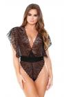 Kendall Lace Kimono Teddy S/M Black Sex Toy Product