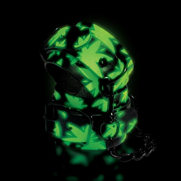 Stoner Vibe Chronic Collection Glow In The Dark Wrist Cuffs Sex Toy Product