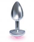 The Silver Starter Heart Bejeweled Steel Plug Pink Sex Toy Product