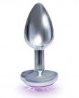 The Silver Starter Heart Bejeweled Stainless Steel Plug Violet Sex Toy Product