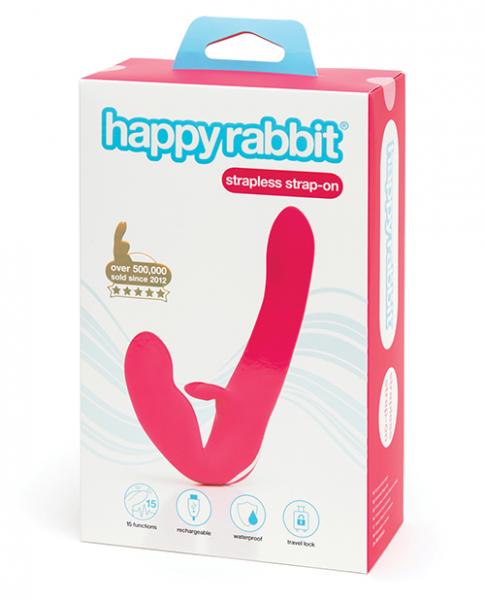 Happy Rabbit Rechargeable Pink Vibrating Strapless Strap On Sex Toy Product