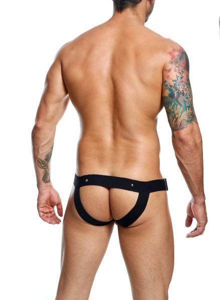 Male Basics Dngeon Cockring Jockstrap Black O/s (hanging), alternate view 5