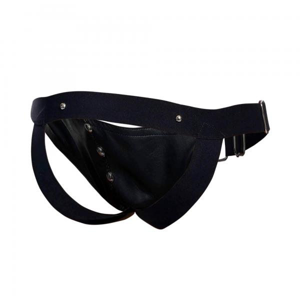 Male Basics Dngeon Cockring Jockstrap Black O/s (hanging), alternate view 6