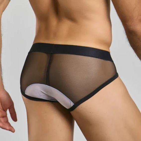 Male Basics Mob Maitre D Brief, Bow & French Cuffs Black/white Sm, alternate view 2