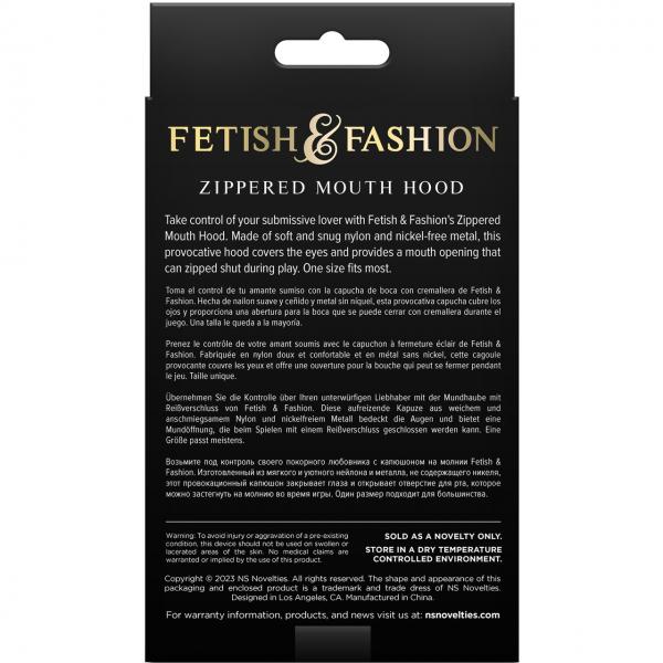 Fetish & Fantasy Zippered Mouth Hood Black Sex Toy Product