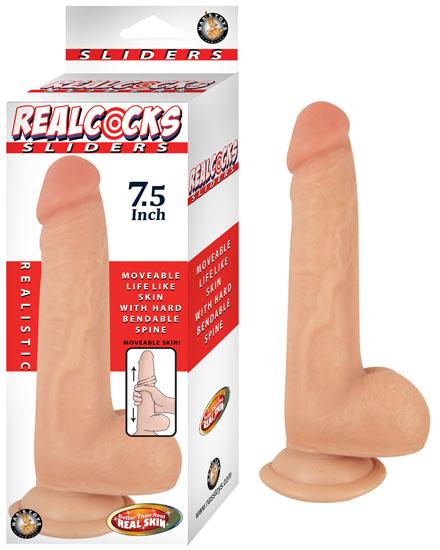 Realcocks Sliders 7.5 inches Realistic Dildo Beige Sex Toy Product