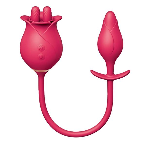 Clit-tastic Tulip Finger Massager & Pleasure Plug Red, alternate view