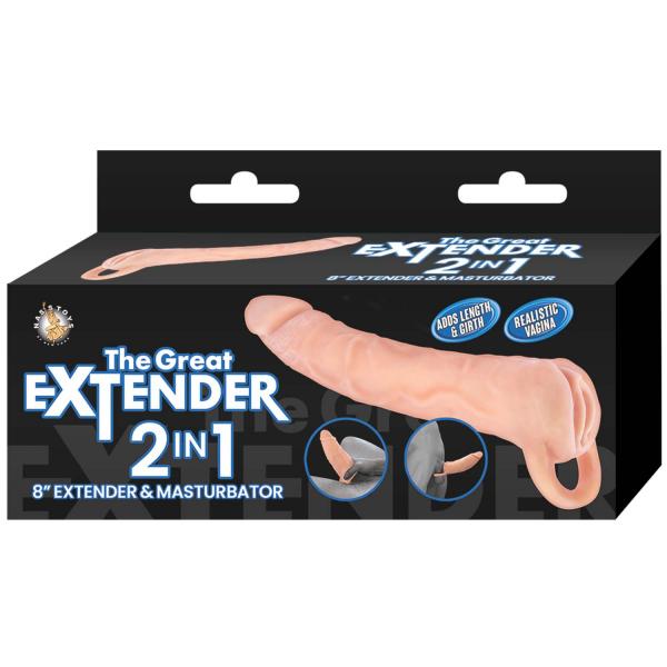 Great Extender 8 2 In 1 White Extender & Masturbator " Sex Toy Product