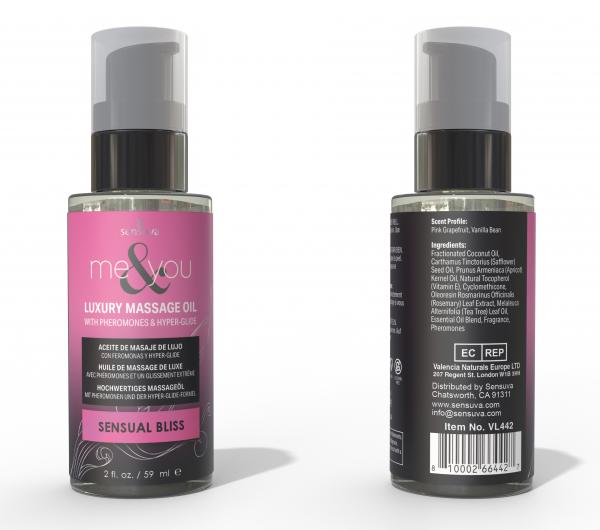 Me & You Massage Oil Sensual Bliss 2 Oz Sex Toy Product