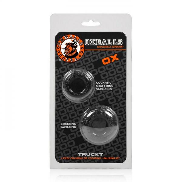 Oxballs Truckt 2 Piece Cock Ring Set Black Sex Toy Product