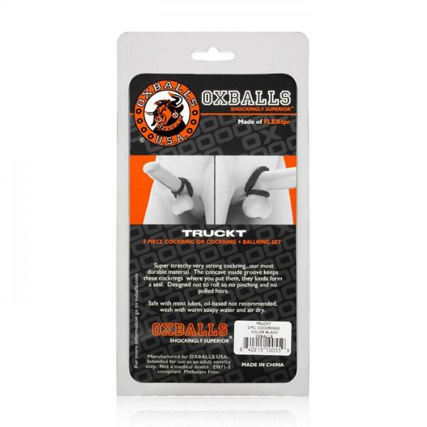 Oxballs Truckt 2 Piece Cock Ring Set Black Sex Toy Product