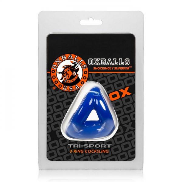 Oxballs Atomic Jock Tri-Sport 3 Ring Sling Police Blue Sex Toy Product