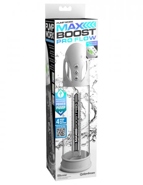 Max Boost Pro Flow White/clear Sex Toy Product