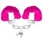 Neon Furry Cuffs Pink Handcuffs Sex Toy Product