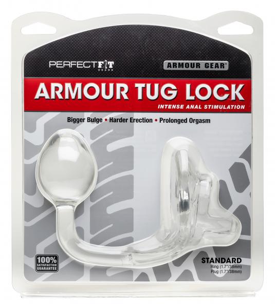 Armour Tug Lock Cock Ring Clear Image 3